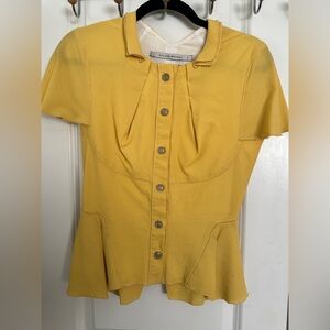 Roland Mouret Yellow Y2K Button-Down Women's Shirt